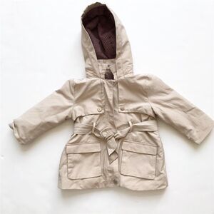 Zara water resistant hooded trench EUC 9-12 months